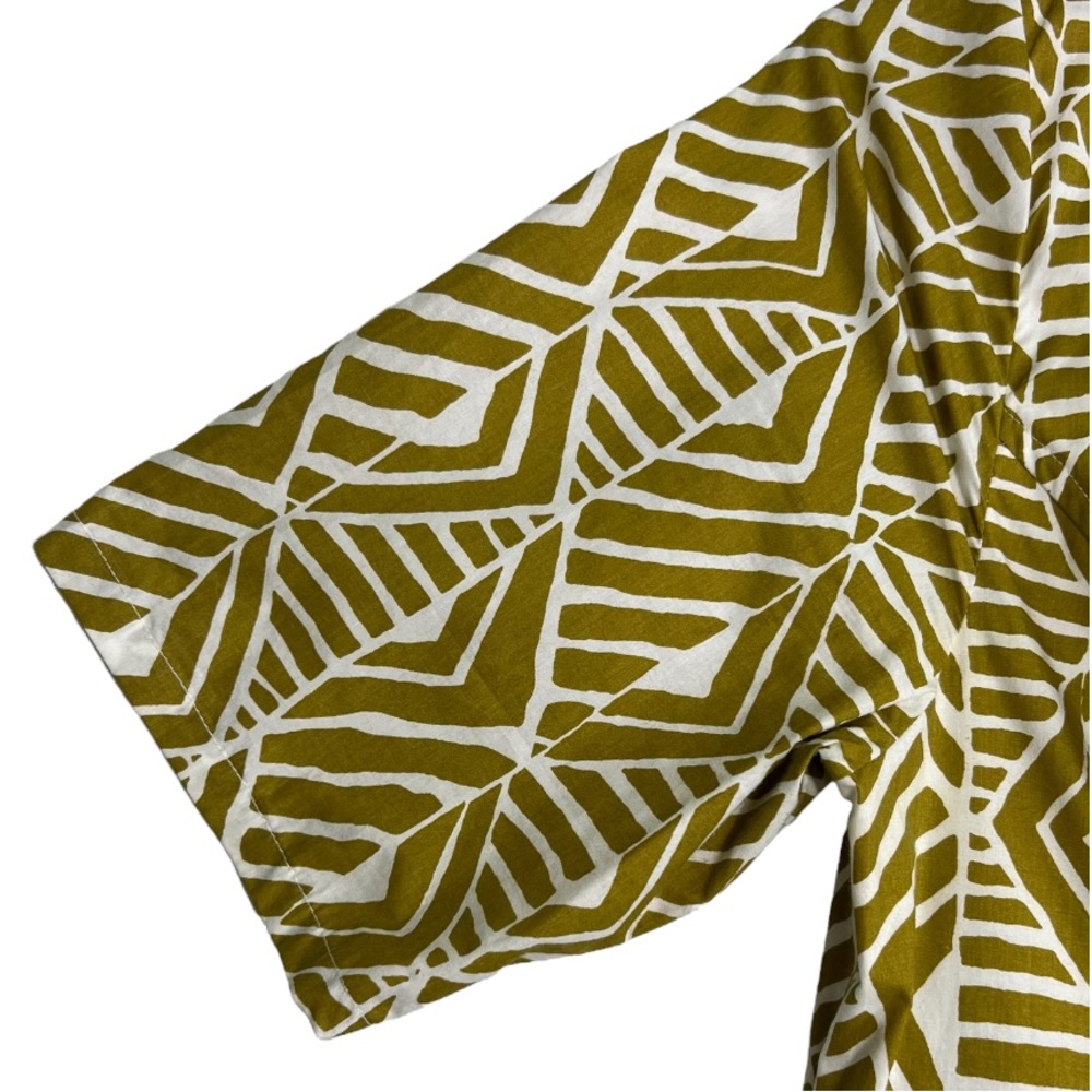 eShakti Geometric Print Green White Dress 18 - Picture 4 of 8